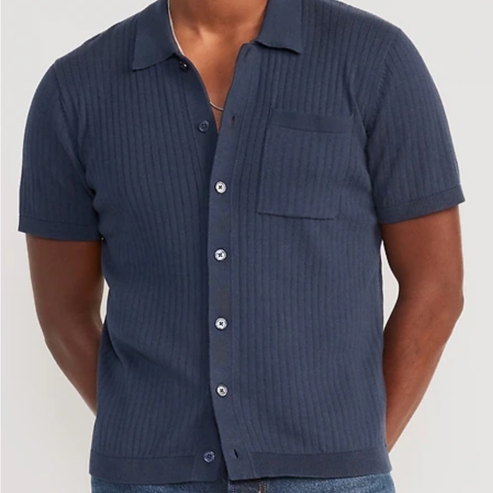Old Navy Men's Dark Blue Casual Button Down Shirt